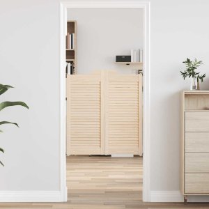 vidaXL Drzwi wahadłowe żaluzjowe 2 pary 90x80 cm lite drewno sosnowe 1