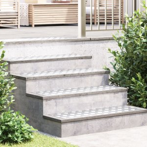 vidaXL Nakładki na Schody Srebrne Aluminium 90 x 30 cm Antypoślizgowe 1