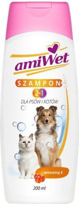 Amiwet Szampon 2w1 dla psów i kotów z witaminą E 200ml 1