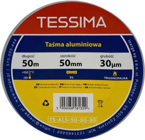 Taśma aluminiowa 50m 50mm 0.03mm TESSIMA 1