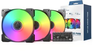 Wentylator Montech HP140 ARGB PWM 3-pack + Hub 5