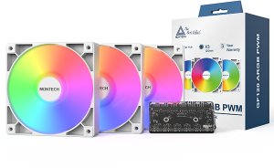 Montech GF120 PWM ARGB Lüfter, 3er Pack - 120mm, weiß 4