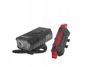 Wodoodporna lampka rowerowa USB IPX4 – zestaw przód (800lm/900mAh) + tył (120lm/120mAh) (120) 2