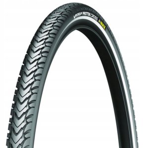 Opona rowerowa drutowa trekking MICHELIN 700X47C (rozmiar ETRTO 47-622) PROTEK CROSS MAX (TPI 30) PREMIUM PERFORMANCE LINE tube type Sidewall BLACK 1