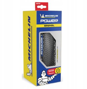 Opona rowerowa zwijana gravel MICHELIN 700X35C (rozmiar ETRTO 35-622) POWER GRAVEL (TPI 3X120) PREMIUM COMPETITION LINE tubeless ready Sidewall BLACK 1