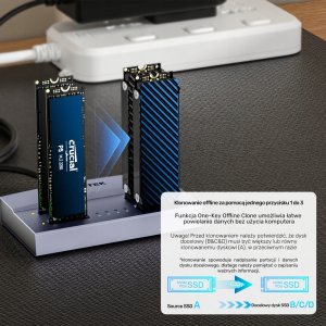 Unitek USB4 4-kieszeniowa stacja dokująca/ klonująca M.2 SSD 2