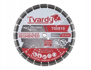 Tarcza diamentowa segmentowa 350x12x25.4/20mm z pierścieniem (10) 3