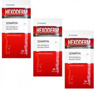EUROWET Hexoderm - szampon dermatologiczny saszetki 20x20ml 1