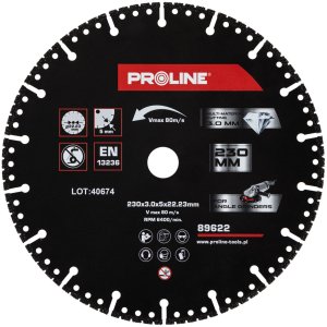 Tarcza diam.do cięcia,multi-materiał.,230*3.0* 22.23,proline 1