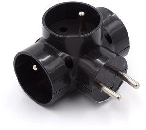 Rozgałęźnik elektryczny 3 gniazda uziemienie 1x2.5A 2x10A DPM P93, czarny 1