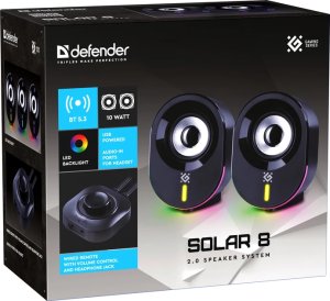 Głośniki Defender SOLAR 8 2.0 10W Bluetooth USB podświetlenie RGB 3
