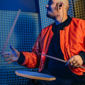 V-TONE PDS1 BL niebieski pad perkusyjny do ćwiczeń statyw pałeczki pokrowiec zestaw 12" 4