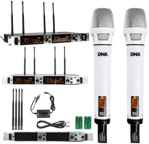 DNA PSV 2 mikrofon bezprzewodowy 2x nadajnik doręczny system nagłośnienia UHF 518-542 MHz 1