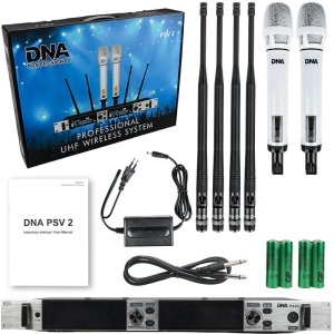 DNA PSV 2 mikrofon bezprzewodowy 2x nadajnik doręczny system nagłośnienia UHF 518-542 MHz 5