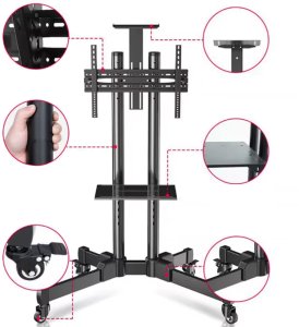 DNA TV STAND statyw podłogowy czarny stalowy uchwyt do telewizora 32-70 do 50 kg 3