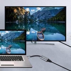Adapter AV Qoltec Adapter aluminiowa przejciówka USB-C na HDMI 4K | 60Hz | 32AWG 5