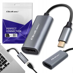 Adapter AV Qoltec Adapter aluminiowa przejciówka USB-C na HDMI 4K | 60Hz | 32AWG 6