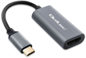 Adapter AV Qoltec Adapter aluminiowa przejciówka USB-C na HDMI 4K | 60Hz | 32AWG 8