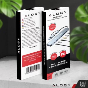 Adapter HUB 7w1 Alogy przejściówka USB-C / USB do USB 3.0 4x USB 2.0 2x USB-C 2.0 16