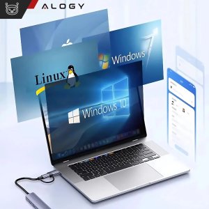 Adapter HUB 7w1 Alogy przejściówka USB-C / USB do USB 3.0 4x USB 2.0 2x USB-C 2.0 7