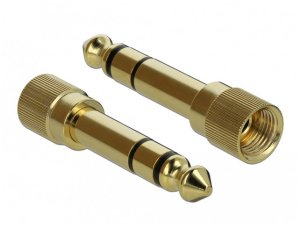 DELOCK 85785 Delock Kabel Stereo MiniJack 3.5mm 3 pin M/M 1 m czarny + 2x adapter Jack 6.35mm 1
