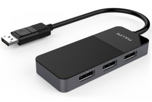 PREMIUMCORD  ADAPTER MST DISPLAYPORT 1.4 NA 3X DISPLAYPORT 1.4 DO MONITORÓW DO 8K @ 60HZ (TRZY RAZY 4K), PRZEDŁUŻONY + MIRROR + DUPLICATE, CZARNY  () 1