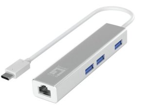 LevelOne Adapter USB-C -> GBit-LAN + USB3.0-Hub one size 1