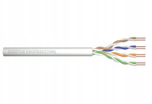 Kabel instalacyjny DIGITUS kat.5e, U/UTP, B2ca, AWG 24/1, LSOH, 500m, szary, szpula 1