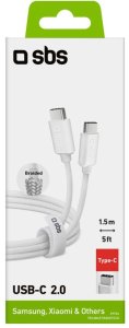 Kabel USB SBS Mobile USB-C - USB-C 1.5 m Biały (8018417439704) 3
