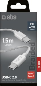 Kabel USB SBS Mobile USB-C - USB-C 2 m Szary (8018417463884) 3