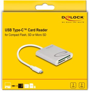 DeLOCK Czytnik kart USB Type-C do kart pamięci Compact Flash, SD lub Micro SD 2