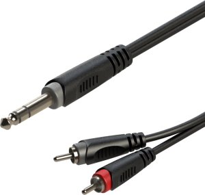 ROXTONE SAYC110L3 kabel audio 3m 1x wtyk jack stereo 6,3mm - 2x wtyk RCA 1