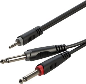 ROXTONE SAYC130L2 kabel audio 2m 1x wtyk minijack 3,5mm - 2x wtyk jack mono 6,3mm 1