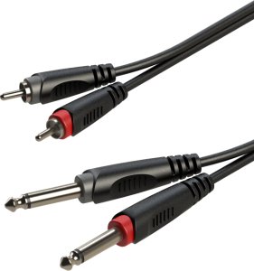 ROXTONE RACC150L1 kabel audio 1m 2x wtyk jack mono 6,3mm - 2x wtyk RCA 1