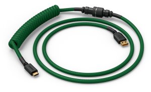 Glorious GMMK Coiled Cable Forest Green, Spiralkabel, USB-C/USB-A - dunkelgrn/schwarz 1