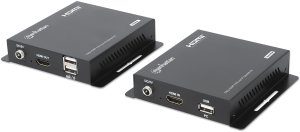 MANHATTAN 1080p60Hz HDMI KVM over IP Extender Set HDMI-Signalverl�ngerung bis 120m �ber ein Cat6-Patchkabel oder IP-f�higes Netzwerk 1