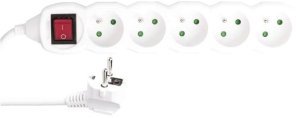 EMOS Extension cable with switch 5 sockets 10m, baltas 1