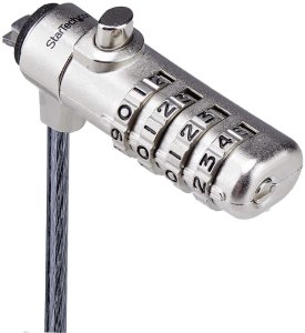 Linka zabezpieczająca StarTech StarTech SNBLC4D-LAPTOP-LOCK zapięcie do kabli Czarny, Srebrny 2 m 3