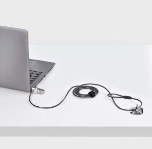 Linka zabezpieczająca StarTech StarTech SNBLC4D-LAPTOP-LOCK zapięcie do kabli Czarny, Srebrny 2 m 6