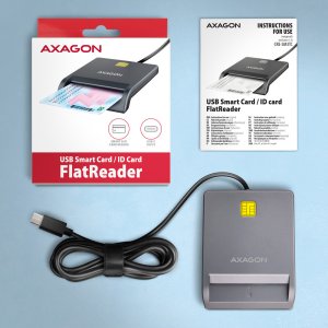 AXAGON CRE-SM3TC, USB-C FlatReader czytnik kart identyfikacyjnych, kabel 1.2 m 5