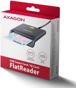 AXAGON CRE-SM3TC, USB-C FlatReader czytnik kart identyfikacyjnych, kabel 1.2 m 6