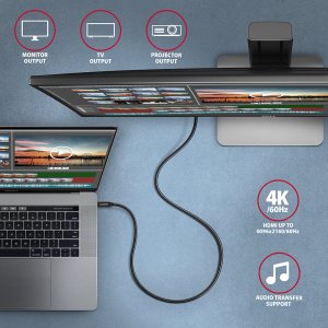 AXAGON BUCM32-CM05AB, SPEED+ kabel USB-C <-> USB-C, 0.5m, USB 20Gbps, PD 100W 5A, 4K HD, ALU, oplot, czarny 7