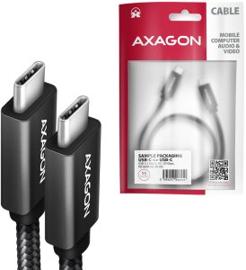 AXAGON BUCM32-CM05AB, SPEED+ kabel USB-C <-> USB-C, 0.5m, USB 20Gbps, PD 100W 5A, 4K HD, ALU, oplot, czarny 8