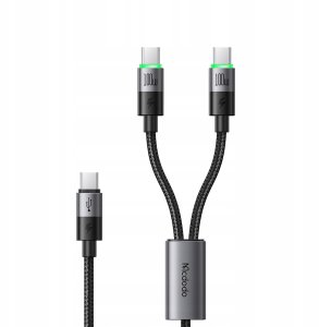 Mcdodo MCDODO KABEL USB-C 2W1 DO IPHONE MACBOOK LED 100W 2M 10