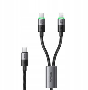 Mcdodo MCDODO KABEL USB-C 2W1 SZYBKIE ŁADOWANIE DO IPHONE 14 MACBOOK LED 100W 2M 11