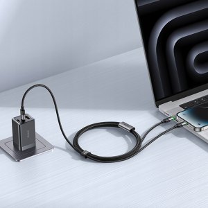 Mcdodo MCDODO KABEL USB-C 2W1 SZYBKIE ŁADOWANIE DO IPHONE 14 MACBOOK LED 100W 2M 3