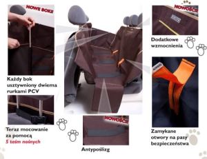 Kardiff Kardimata Anti Slip z bokami 137x167 brązowa - mata samochodowa na tylne fotele 2