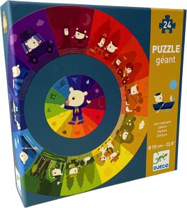 KOLORY - Puzzle dla dzieci Gigant 24 el.  DJECO - DJ07017 - 3 lata + 1