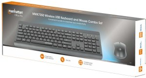 Klawiatura + mysz Manhattan MANHATTAN Zestaw klawiatury i myszy bezprzewodowej MWK7350 czarny 2