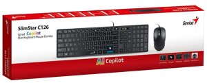 Genius SlimStar C126 COPILOT, zestaw klawiatura z optyczn� myszk�, CZ/SK, przewodowa (USB), czarna, niski profil 3